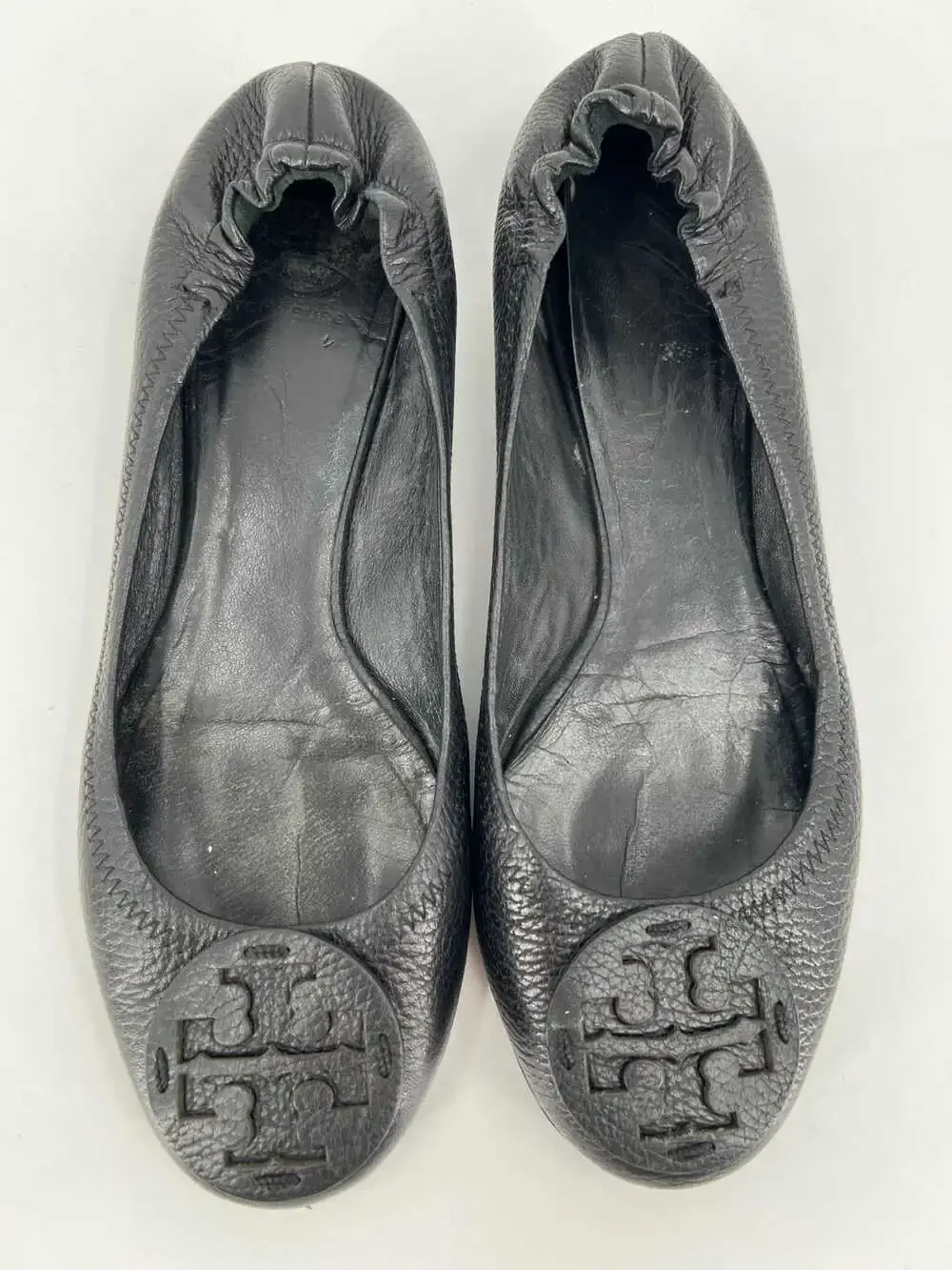 Tory Burch Black Flat | Logo Accent, OS (Adult US 3)